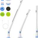 Electric Spin Scrubber, Cordless Cleaning Brush, Shower Scrubber with 8 Replaceable Brush Head, Power Cleaning Brush with Extended Handle, 3 Adjustable Size, 2 Speeds, for Bathroom Tub Tile Floor Car
