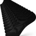 wernies No Show Socks Women - 8 Pairs Ankle Socks for Women, Low Cut Socks Short Cotton Socks, Invisible Casual Socks (Black)
