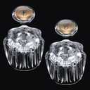 Enhon 1 Pair Bathroom Knobs Replacement, Bathtub Handles Compatible with Delta/Delex/Peerless, Hot and Cold Sink Knobs Replacement Parts in Clear Acrylic, Include Screws