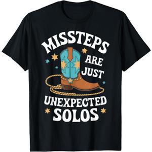 Line Dancing Missteps are Just Unexpected Solos Line Dancer T-Shirt L