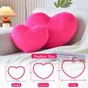 XVTRU Hot Pink Heart Pillows, Cute Heart Decorative Pillow, Heart Shaped Throw Pillows for Bed, Faux Rabbit Fur Plush Hoom Decor Pillow Cushion for Chair Sofa Living Room (Medium-15.7"x11.8")
