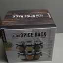 Kamenstein 16 Jar Ellington Revolving Countertop Spice Rack with Lift & Pour Caps and Spices Included, FREE Spice Refills for 5 Years: Black and Chrome