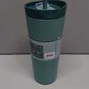 BlenderBottle 2-in-1 Insulated Stainless Steel Shaker Tumbler, Swig Leakproof Lid, Straw, BlenderBall, BPA Free, For Protein Shakes, Smoothies, And Pre Workout, 24 oz, Green (Seaglass)