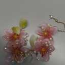 Chinese Hair Accessories,Pink Lotus Flora Hair Clips Handmade Hanfu Decorative Hair Clip with Tassel,1 Pair