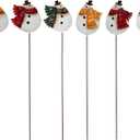 Veclotch 16" H Christmas Snowman Garden Stake Decor, Rustic Metal Snowman Yard Sign Outdoor Yard Stake Lawn Ornament, Merry Christmas Yard Decor Xmas Holiday Decoration