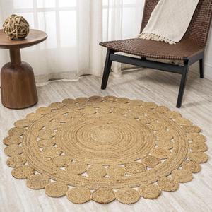 JONATHAN Y Bodhi Jute Hippie Circle Natural 4' Round Indoor Area Rug, Natural-Fibers, Geometric, Easy-Cleaning for Living Room, Bedroom, Kitchen, Pet Friendly, Non-Shedding (RNF104A-4R)