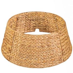 KOLWOVEN 28in Christmas Tree Collar Large to Small Christmas Tree, Woven Christmas Tree Ring Adjustable Skirt, Christmas Tree Skirt for Decoration, Base Protection from Pets (Water Hyacinth)