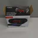 Timex Alarm Clock for Bedroom with FM Radio and 10 Station Presets, Clock Radio with Dual Alarms, USB Charger, Large Display, Sleep Timer, and Snooze  Black (T232B)