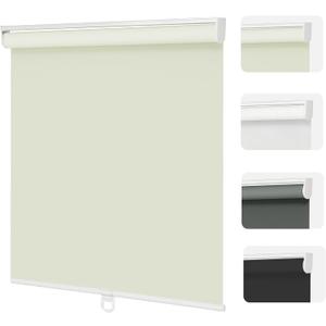 Changshade Blackout Roller Shades Cordless for Windows,100% Room Darkening Window Blinds for Bedroom,Thermal Insulated UV Protection,Easy Install Pull Down Shades for Home,28" w x 50" h,Beige