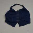 OYOANGLE Women's Vintage Denim Crop Tank Top Summer Button Front Sleeveless Halter Jean Vest (Large)