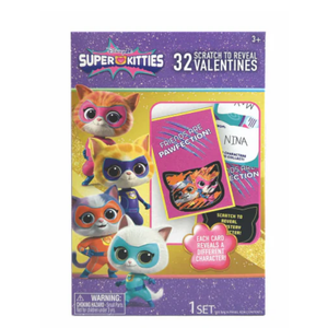 Disney Jr Super Kitties Scratch to Reveal Valentine Cards  32 Valentines With Tattoos Pack Of 3