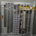 Cumbor 29.7-40.6" Baby Gate for Stairs, Mom's Choice Awards Winner-Dog Gate for Doorways, Pressure Mounted Auto-Close Pet Gates for Dogs Indoor, Safety Child Gate with Easy Walk Thru Door, White