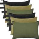 Eccliy 12 Pcs Canvas Tool Bag Pouch Zipper 16 oz Heavy Duty Utility Pouch Bag Multipurpose Storage Organizer 11.8" x 7.9" for Tools, Stationary, Craft, Electronics, Home & Workshop(3 Dark Color)