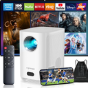 [Electric Focus] Projector with WiFi and Bluetooth, Native 1080P 15,000 Lumens 4K Supported, Agreago Outdoor Movie Projector for Home Theater UP to 300", for iOS/Android/TV Stick/HDMI/USB (White)