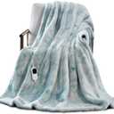 Guohaoi Heated Blanket Electric Throw, Soft Faux Rabbit Fur Electric Blanket with 10 Heating Levels 5 Sitting Timer Auto Off, Cozy Warm Heating Blankets, Machine Washable(72"84" Blue)