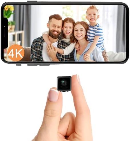 Mini Camera, 4K WiFi Wireless Camera Micro Portable Nanny Cam with Motion Detection, Cloud & SD Storage, Night Vision, Smart HD Tiny Security Cameras for Home Pet Baby Office Indoor Outdoor