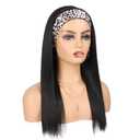 G&T Headband Wig for Women Black Straight Synthetic Headband Wig Glueless Heat Resistant Natutal Looking for Daily Party Use(20 inch)
