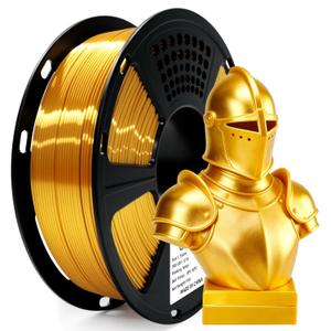 Geeetech Silk PLA Filament 1.75mm for 3D Printer, Metal-Like Shiny Consumables 1kg (2.2lbs) 1 Spool, Dimensional Accuracy +/- 0.02 mm, Metallic Gold Silk Filament