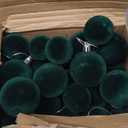40 Pcs Dark Green Velvet Christmas Balls Flocked Christmas Tree Hanging Ornaments Neutral Shatterproof Plastic Velvet Ball for Xmas Tree Decor