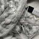 Electric Blanket Full Size - Soft Ribbed Flannel Heated Blanket with 6 Heat Settings, Heating with 10 Time Settings, 8 hrs Timer Auto Shut Off (72x84 inches, Light Grey)