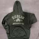 Dublin Ireland Shamrock Irish St. Patricks Day Dark Green Pullover Hoodie L