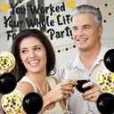 7 x You Worked Your Whole Life For This Party Banner Black Gold Glittery Retirement Party Decoration Set Funny Retirement Sign Gifts for Women Men Employee Coworker Office Retired Balloon Garland Decor