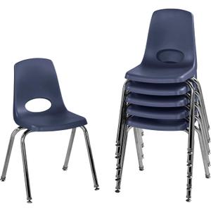 FDP 16" School Stack Chair with Swivel Glides, Navy, 6-Pack, 10368-NV
Stacking student seat with self-leveling swivel feet, for upper elementary age 8-12, classroom & homeschool