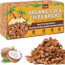 1.1 LB Coco Coir Chips for Plants- 100% Organic Coconut Chips Brick Potting Mix with Low EC & PH Balance, Coconut Husk Substrate Coco Husk Mulch for Garden, Planting, Orchid and Soil Mix