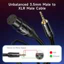 Cable Matters Unbalanced 3.5mm to XLR Cable - 10ft, Male to Female, 1/8 Inch to XLR Cable