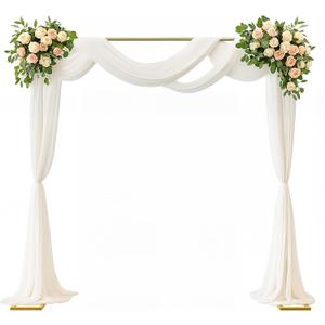 8x8 FT Square Wedding Arch Stand - Heavy-Duty Metal Backdrop Frame for Ceremony, Photo Booth, Party Decor - Adjustable Height (1.6FT to 8FT) - Sturdy & Portable for Indoor/Outdoor Events