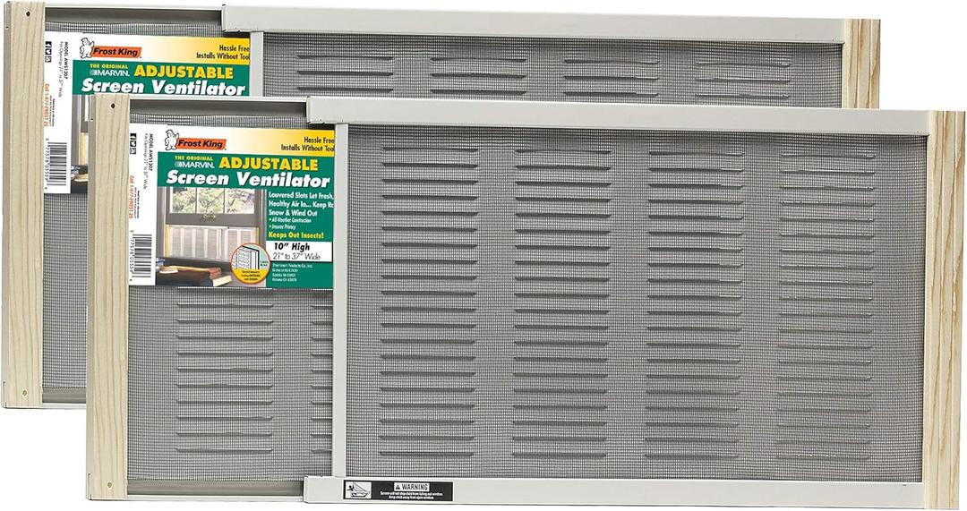 Frost King 2AWS1207 WB Marvin Adjustable Window Screen, 10in High x Fits 21-37in Wide (2 Pack)