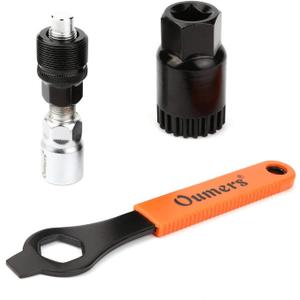 Oumers Bike Crank Extractor and Bottom Bracket Remover with 16mm Spanner Wrench, Bicycle Removal Tool Puller Tool-Bike Crank Arm Remover Spanner Repair Tools Kit (Orange)