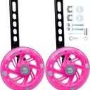 Training Wheels for Bicycle, Flash Mute Wheel Compatible for Bikes of 12-20 Inch 1 Pair (rose)