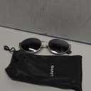 livho Retro Polarized Sunglasses - UV400 Protection, Oval Shape, Metal Frames - Matching Soft Case Inlcuded