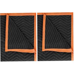 Large Moving Blankets 80 * 72in Heavy Duty Packing Blankets for Furniture Moving Shipping Wrapping Quilted Furniture Pads for Moving, Padded Mover Blankets (Black) 2pack