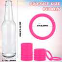 30 Pcs Ring Toss Game Carnival Game Set Include 24 Plastic Throw Rings and 6 Glass Bottles for All Occasions and Events, Summer Backyard Fun, Beach, Carnival Party Favor