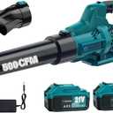 Ikfashoni Leaf Blower Cordless with 2x21V Battery and Charger, 500CFM/130MPH Electric Leaf Blower, 6 Speed Modes, 3.0Ah Battery Powered Lightweight Leaf Blowers for Lawn Care, Yard, Patio, Driveway