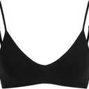 SweatyRocks Women's Triangle Bralette V Neck Wireless No Padded Bra Comfortable Everyday Bras (Large, Black)