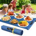 Food Warming Mat,Upgrade Fast Full-Surface Heating Mat, Electric Warming Tray with 6 Temperature and 6HoursTimer, Portable Rollable Food Warmer Perfect For Parties Buffet and Home Dinners (Blue)
