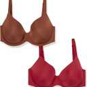 Amazon Essentials Women's Full Coverage Padded Underwire Microfiber Bra with Support, Pack of 2 (34D,Black/White)