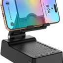 Cell Phone Stand with Wireless Bluetooth Speaker Adjustable Holder Anti-Slip Base HD Surround Sound for Home, Desk & Outdoors Compatible with Mobile & Tablets, Black