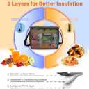 Tirrinia Insulated Lunch Bag for Women Men, Leakproof Lunch Box Containers for Adult, Work, School, Soft Lunchbox for Kids,Boys, Adult Cooler Bag for Picnic Hiking Beach,Charcoal (Medium -8L)