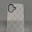 Jusy Compatible with MagSafe Checkerboard Case for iPhone 17, Cute Aesthetic Checkered Magnetic Phone Case, Soft TPU and Hard PC Protective Phone Cover for Women GirlsMatte - Beige