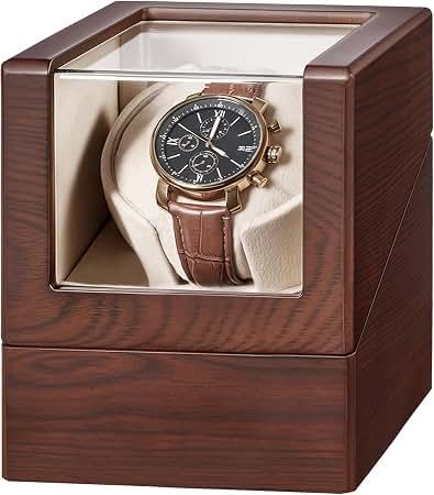 BEWISHOME 4 Watch Winders for Automatic Watches, Quiet Motor, LED, 4 Modes
Automatic Watch Winder Box Watch Spinner Piano Finish, 4 Watch Winder and 6 Storage Case for Man/Woman's Watches,Brown SYQ01Y