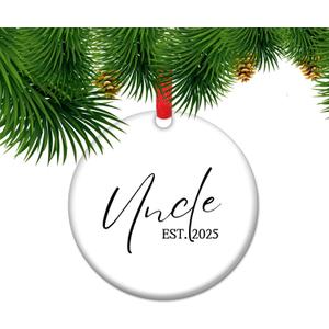 2 x Uncle Christmas Ornament, New Uncle Christmas Ornament, Gift for Uncle from Niece and Nephew (C10)