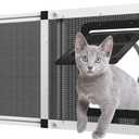 Adjustable Window Screen for Cats, Expandable Pet Screen Door, |Stainless Steel Mesh + Aluminum Frame| Cat Door for Window Insert, Replacement Window Screens with Frame,(15" H x 22" - 22.8" W), Small15''H 22''-28.5''W