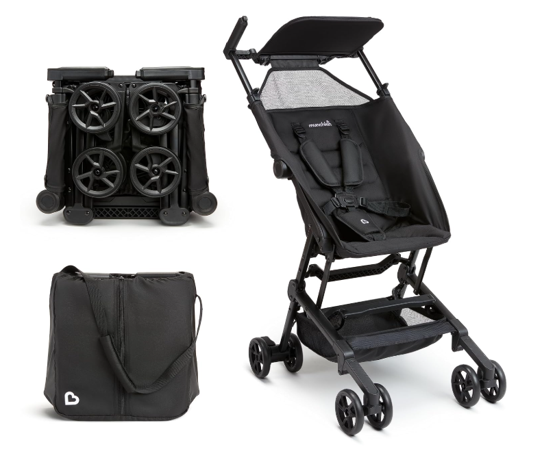 Munchkin Sparrow Lightweight Travel Stroller for Airplane, Black