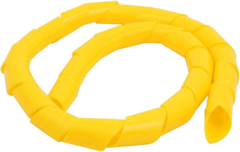 25mm Dia Electrical equipment Flexible Spiral Tube Cable Wire Wrap Computer Manage Cord Yellow 1M Length