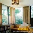 Crystal Flower Ceiling Lights - Vintage Flush Mount Ceiling Light - Black Hallway Ceiling Lighting for Bedroom Living Room C2190-BK