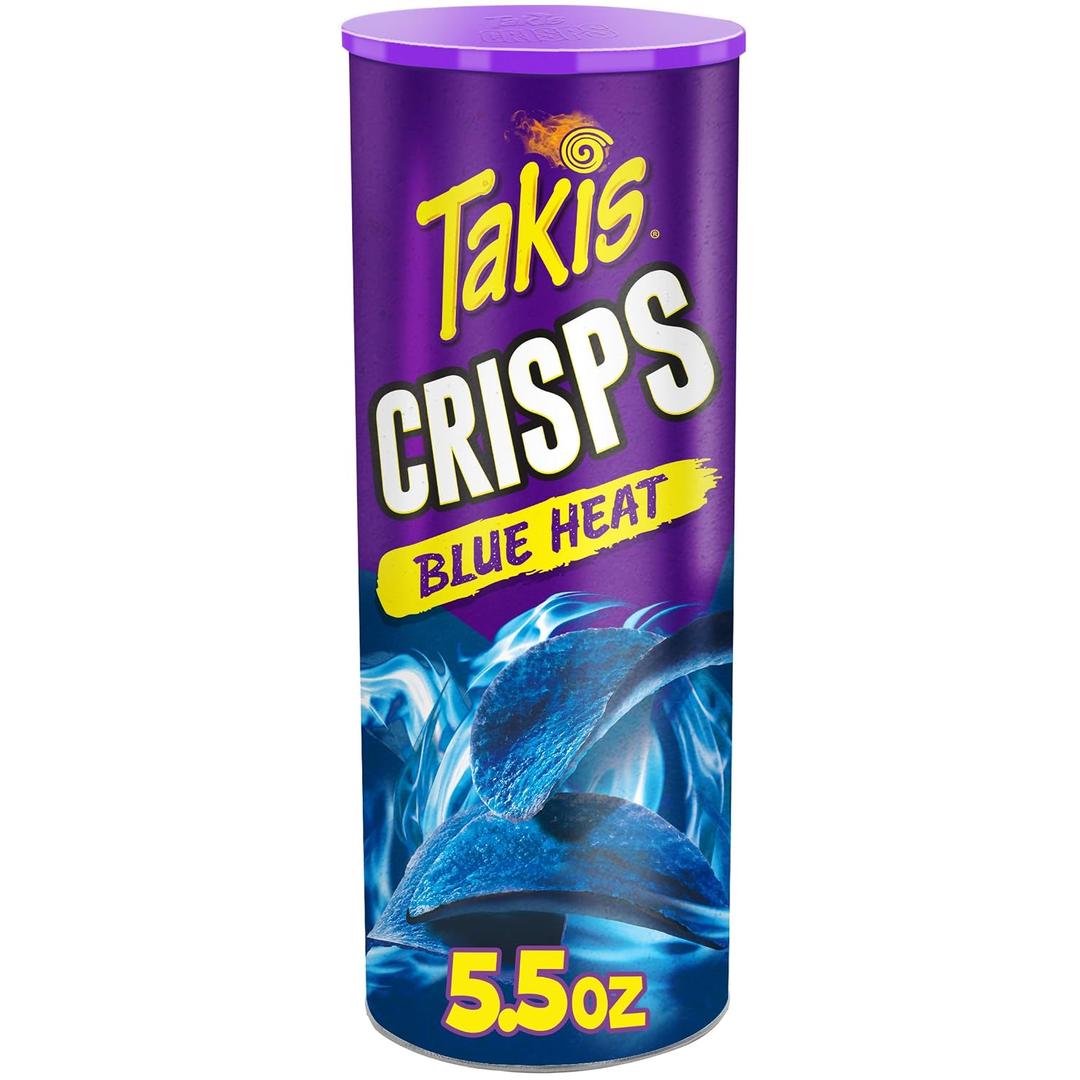 Takis Blue Heat Potato Chip Crisps, 5.5oz Can (EXP 02/03/28)